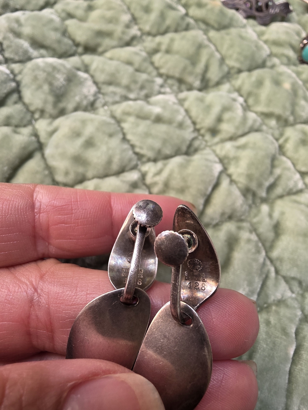 Vintage Georg Jensen Nanna Ditzel 128A Sterling Silver Drop Earrings Denmark - Picture 4 of 6